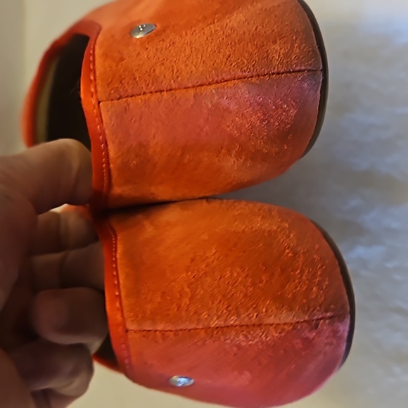 UGG | Women's Coral Red Suede Nautical Rhinestone Ballet Flats Sz 6.5 - Picture 12 of 14